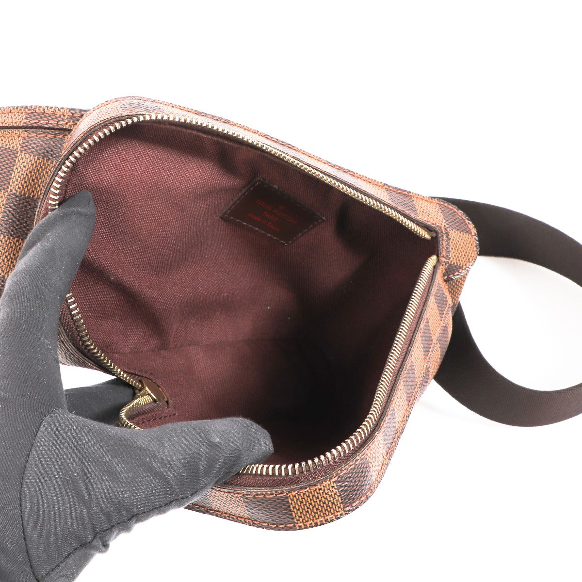 Sac banane Louis Vuitton Geronimos en toile Damier Ebene