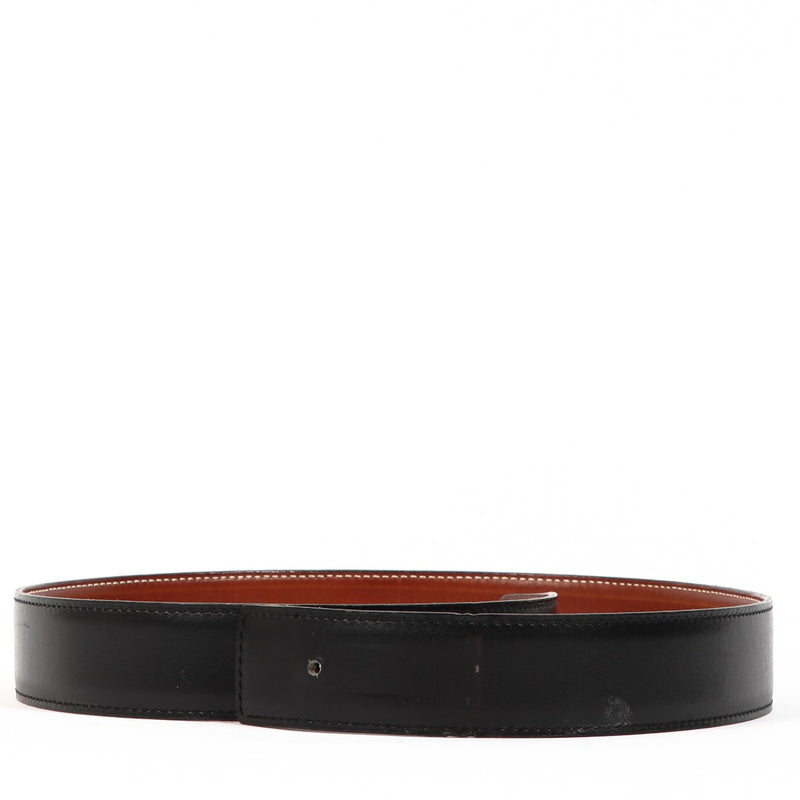 Hermès Black/Brown Box/Barenia Belt Strap
