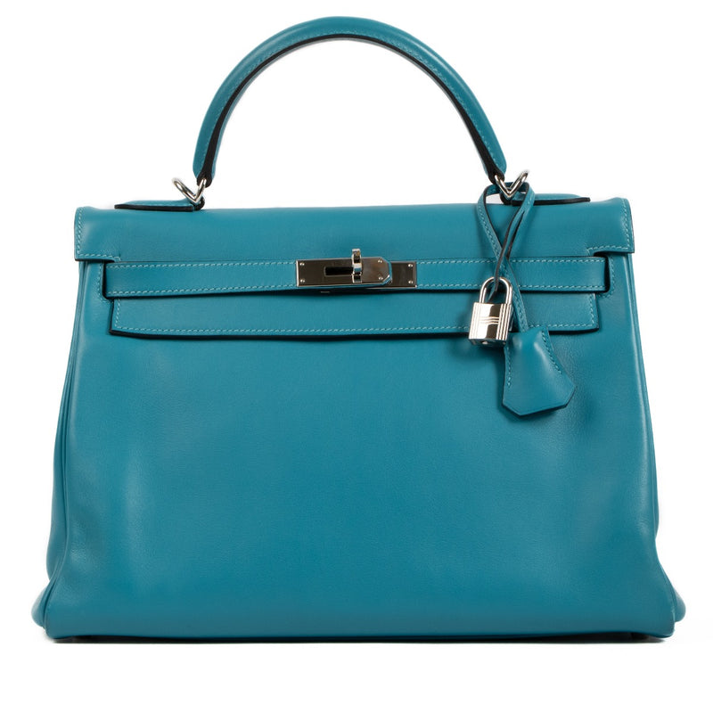 Hermès 2007 Kelly 32 Bleu Jeans Swift