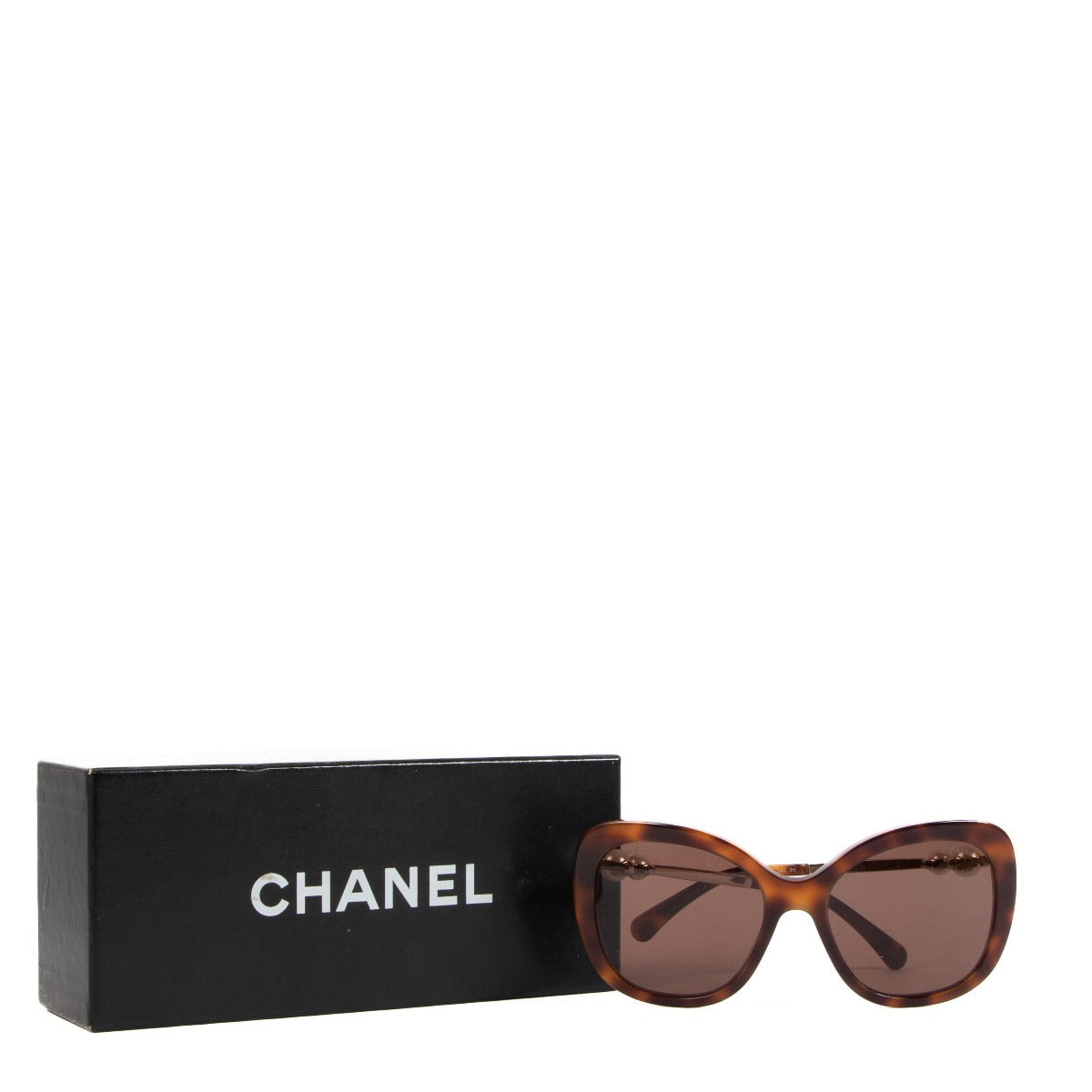 Chanel 5339 Brown Square Pearl Sunglasses
