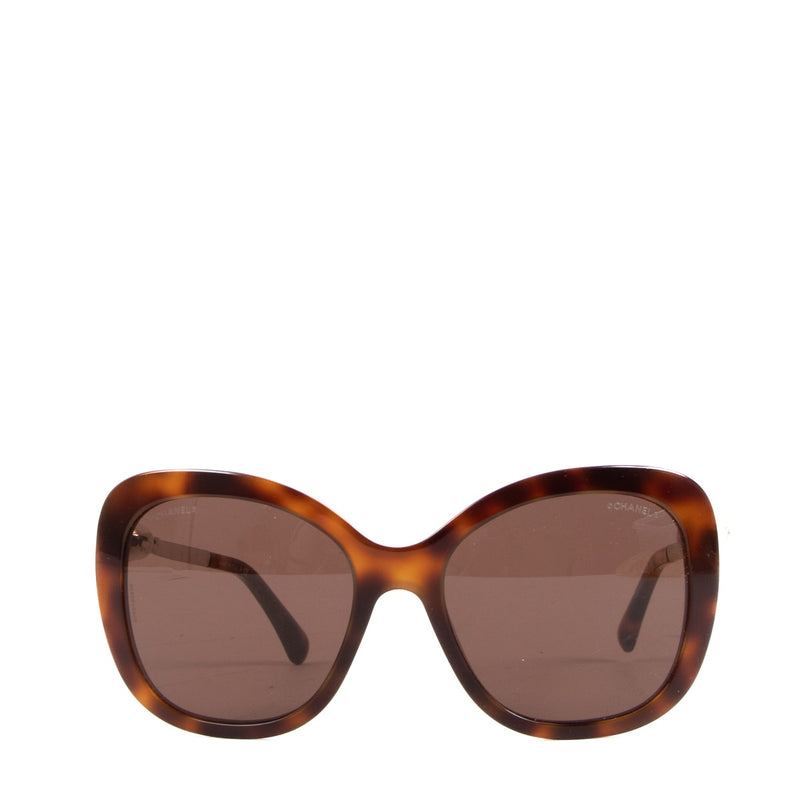 Chanel 5339 Brown Square Pearl Sunglasses