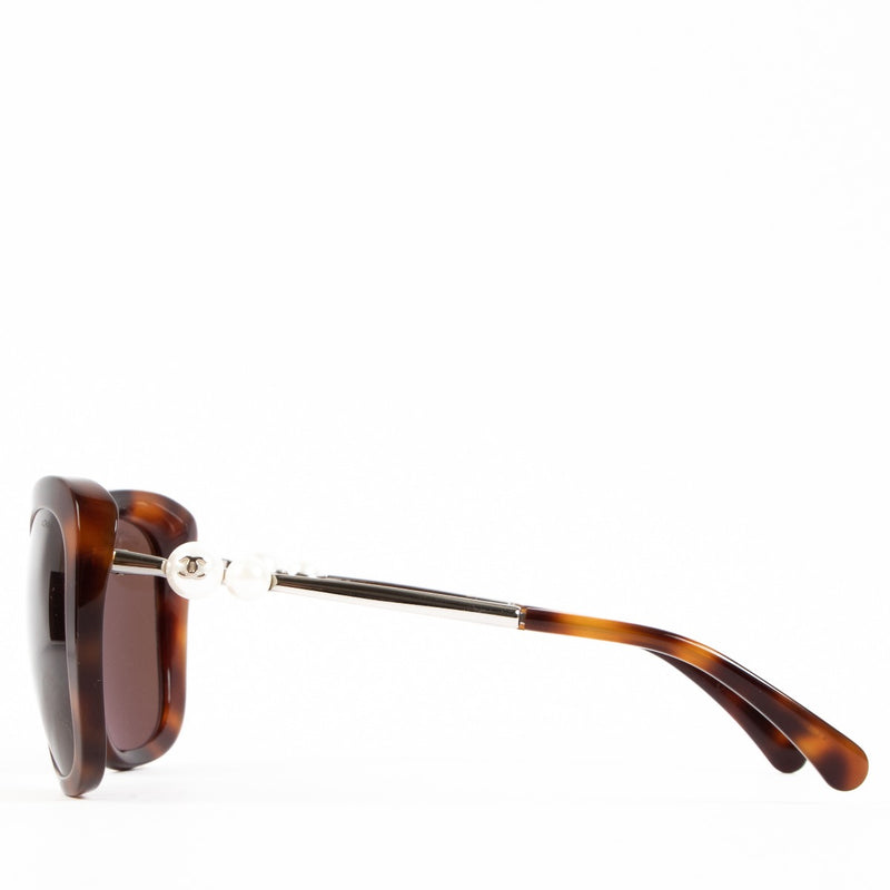 Chanel 5339 Brown Square Pearl Sunglasses