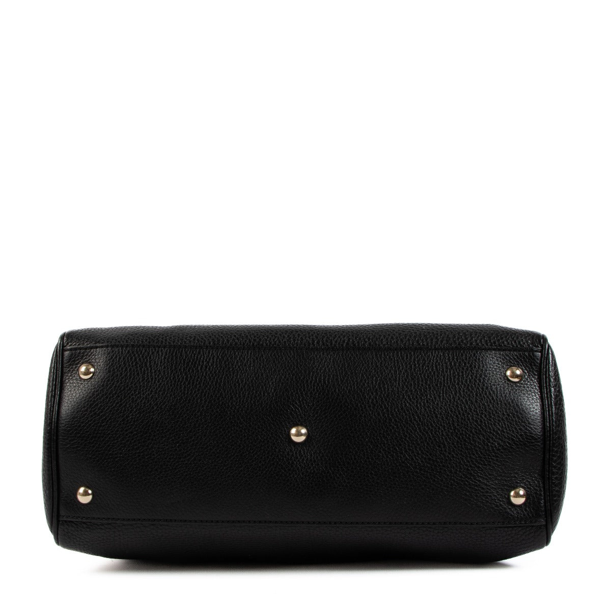 Sac cabas Gucci en cuir de veau noir moyen avec anse en bambou