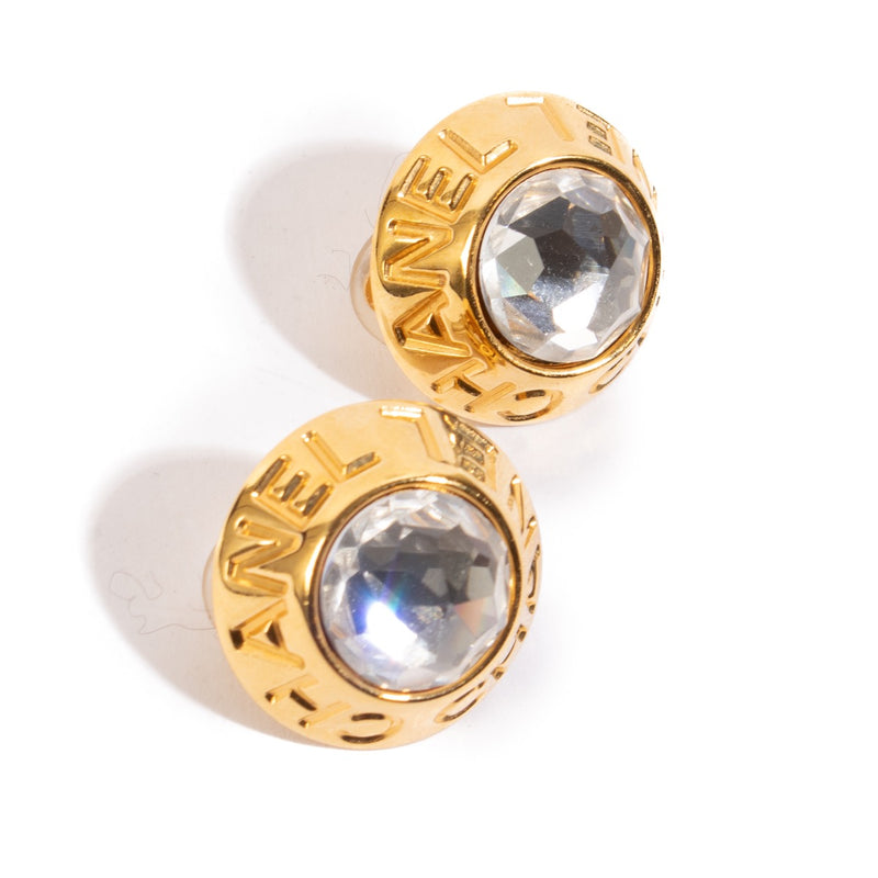 shop 100% authentic second hand Chanel 97A Gold Crystal Clip-On Earrings on Labellov.com