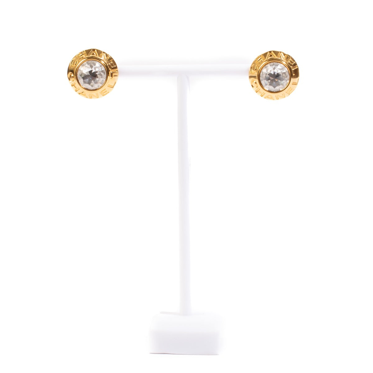 shop 100% authentic second hand Chanel 97A Gold Crystal Clip-On Earrings on Labellov.com