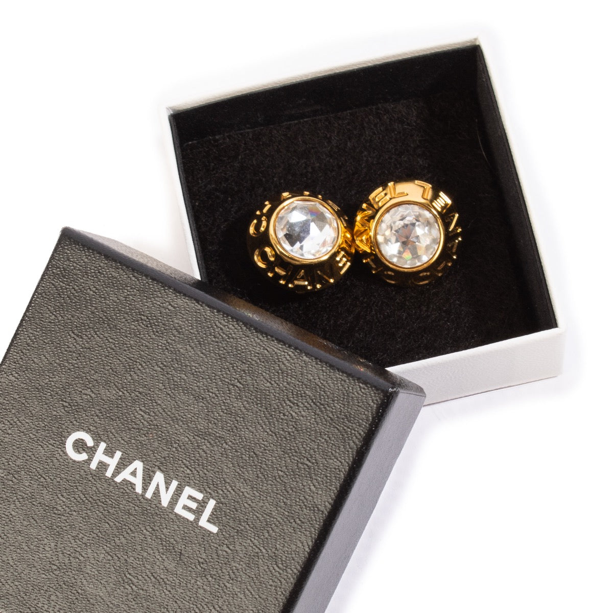 shop 100% authentic second hand Chanel 97A Gold Crystal Clip-On Earrings on Labellov.com
