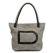 Delvaux Louise Cabas Grey Canvas Shopping Tote Bag