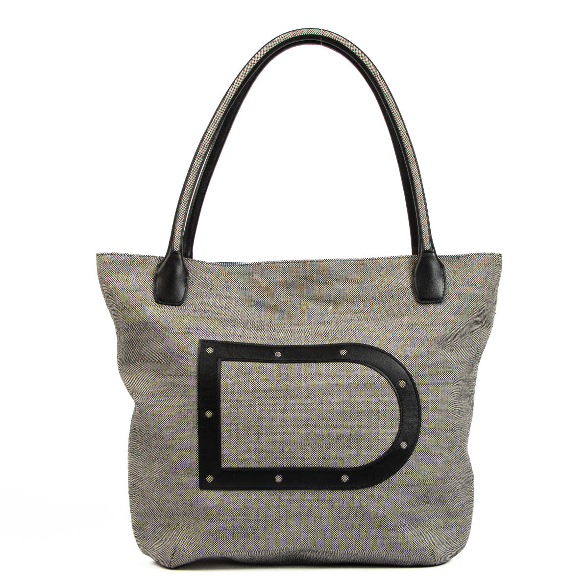Delvaux Louise Cabas Grey Canvas Shopping Tote Bag