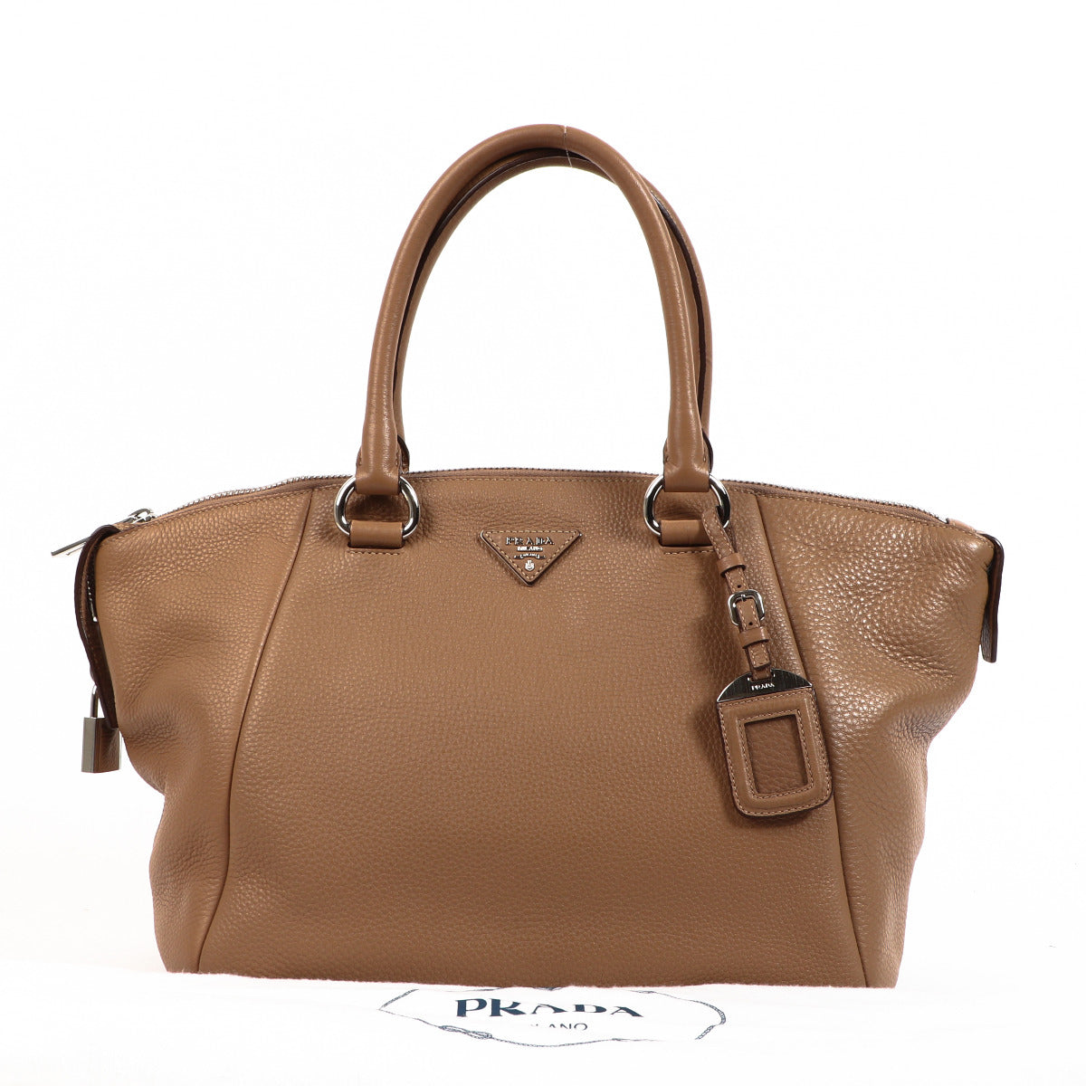 Prada Beige Leather Duffle Bag