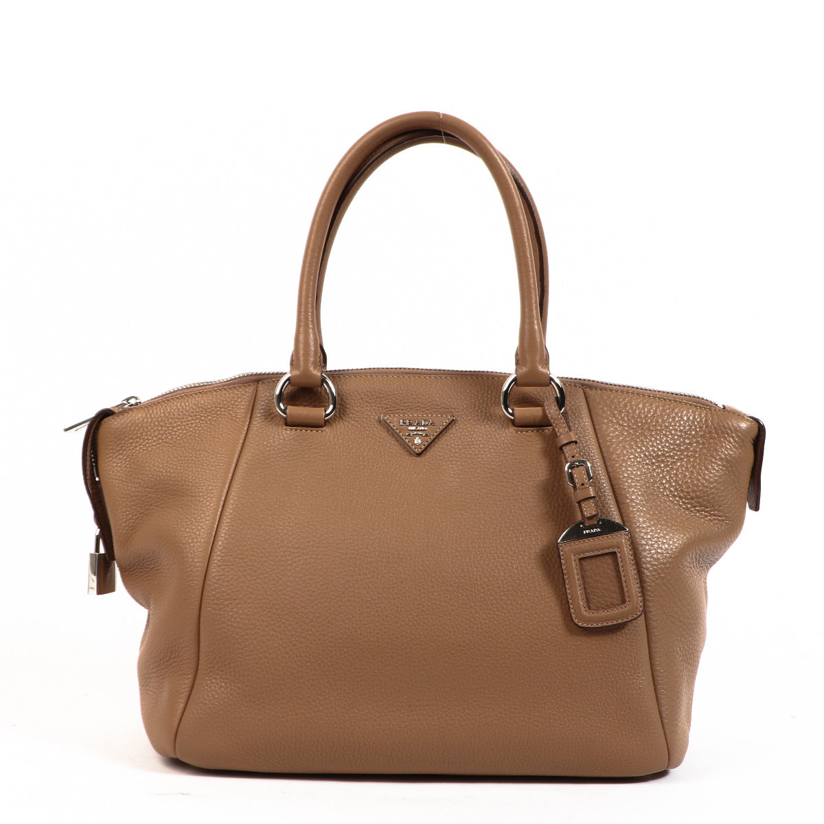 Prada Beige Leather Duffle Bag