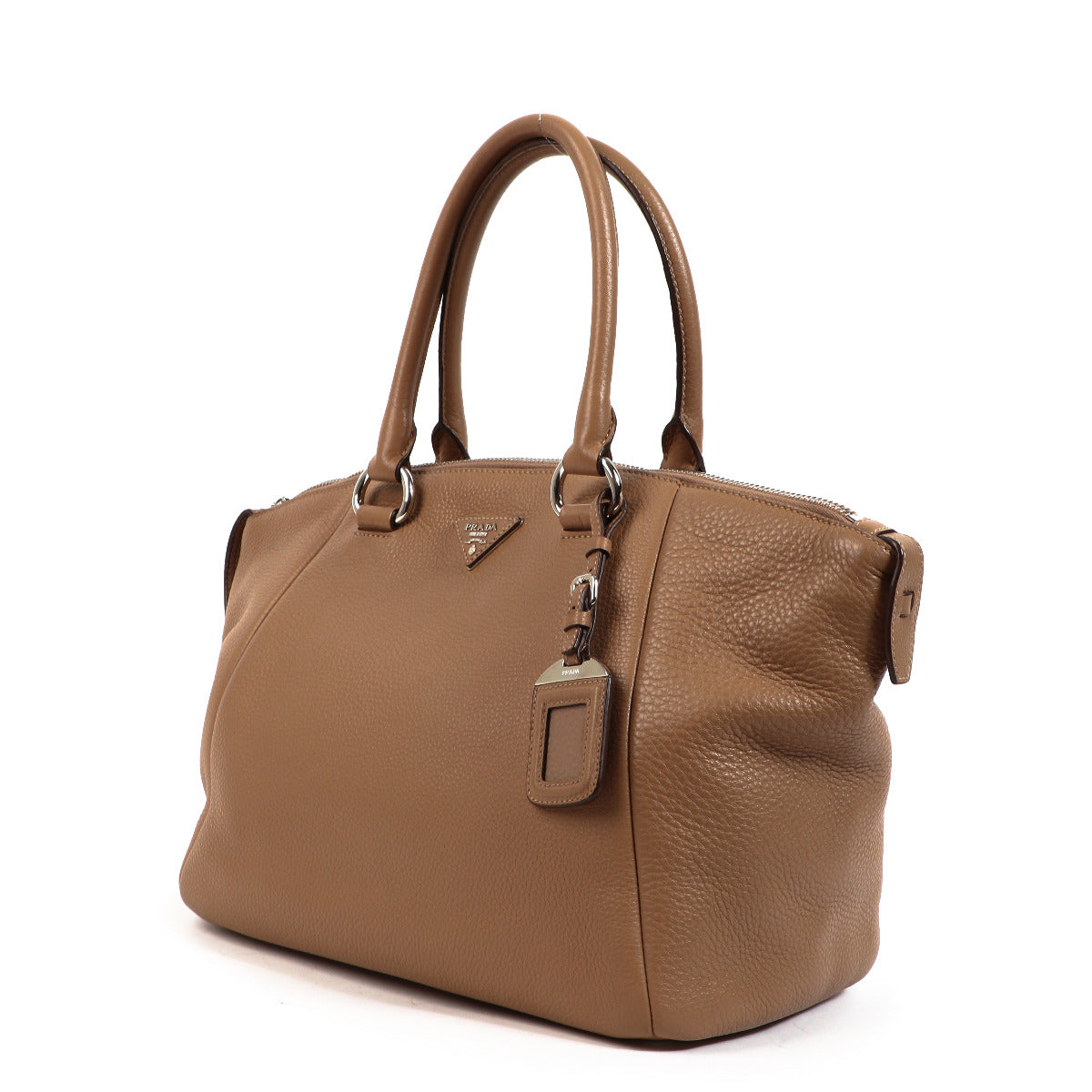 Prada Beige Leather Duffle Bag