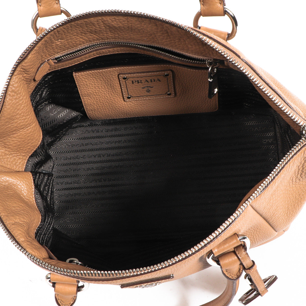 Prada Beige Leather Duffle Bag