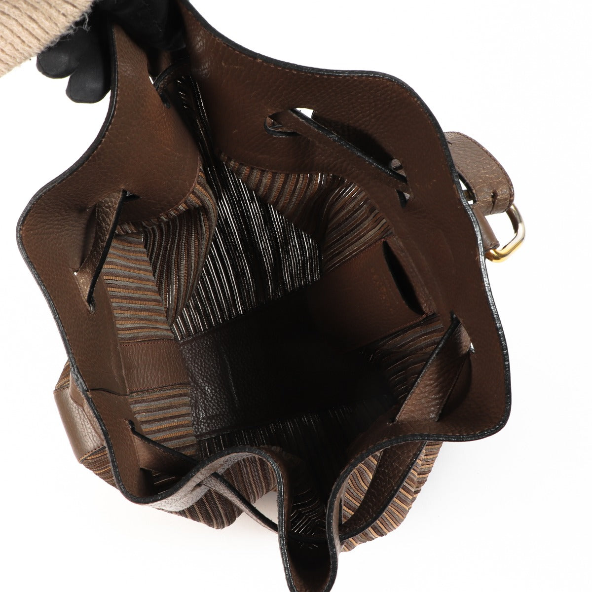 Delvaux Taupe Catogan Toile De Cuir Shoulder Bag