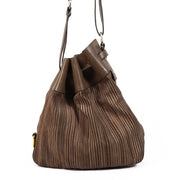 Delvaux Taupe Catogan Toile De Cuir Shoulder Bag