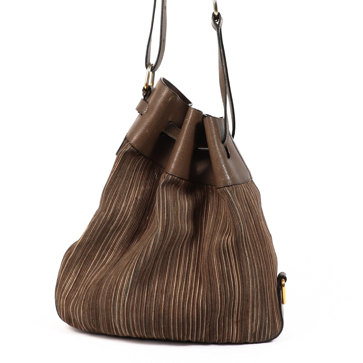 Delvaux Taupe Catogan Toile De Cuir Shoulder Bag