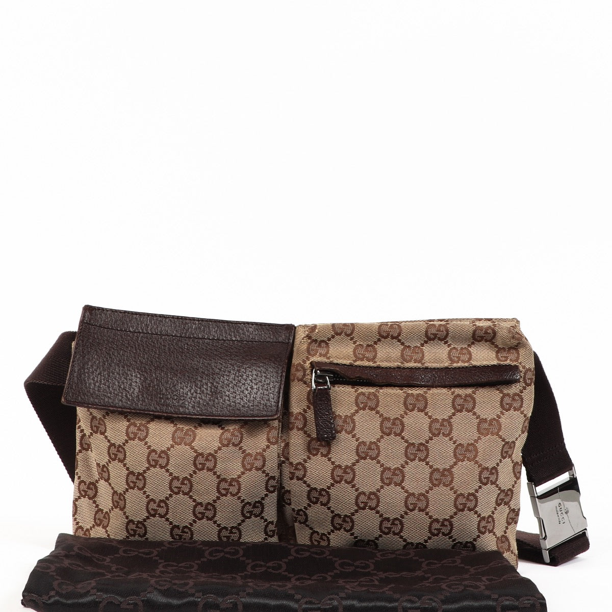 Buy an authentic second hand Gucci GG Web Canvas Belt Bag in very good condition at Labellov.com