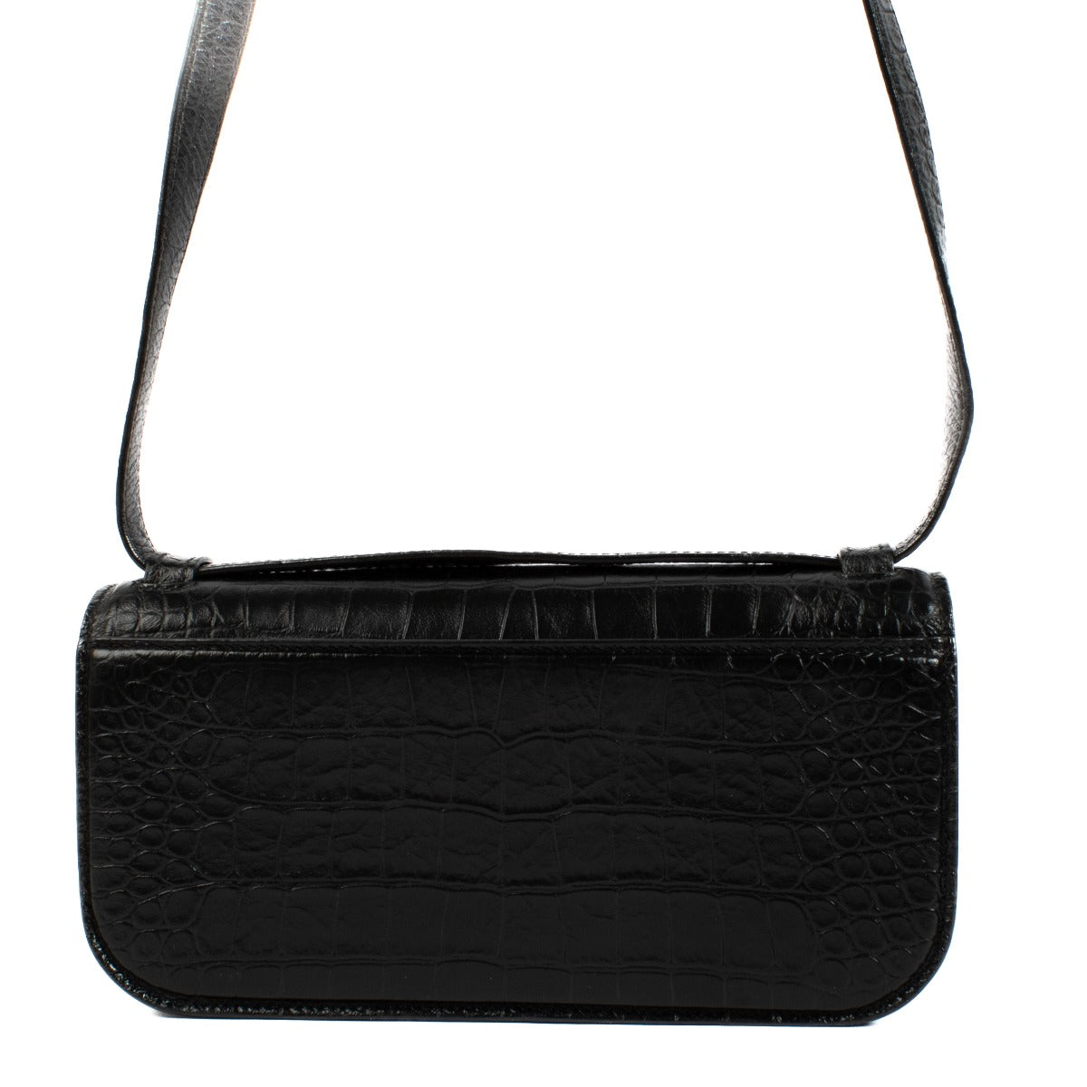 Balenciaga Zwarte Croco-Embossed Leren Gossip S Tas