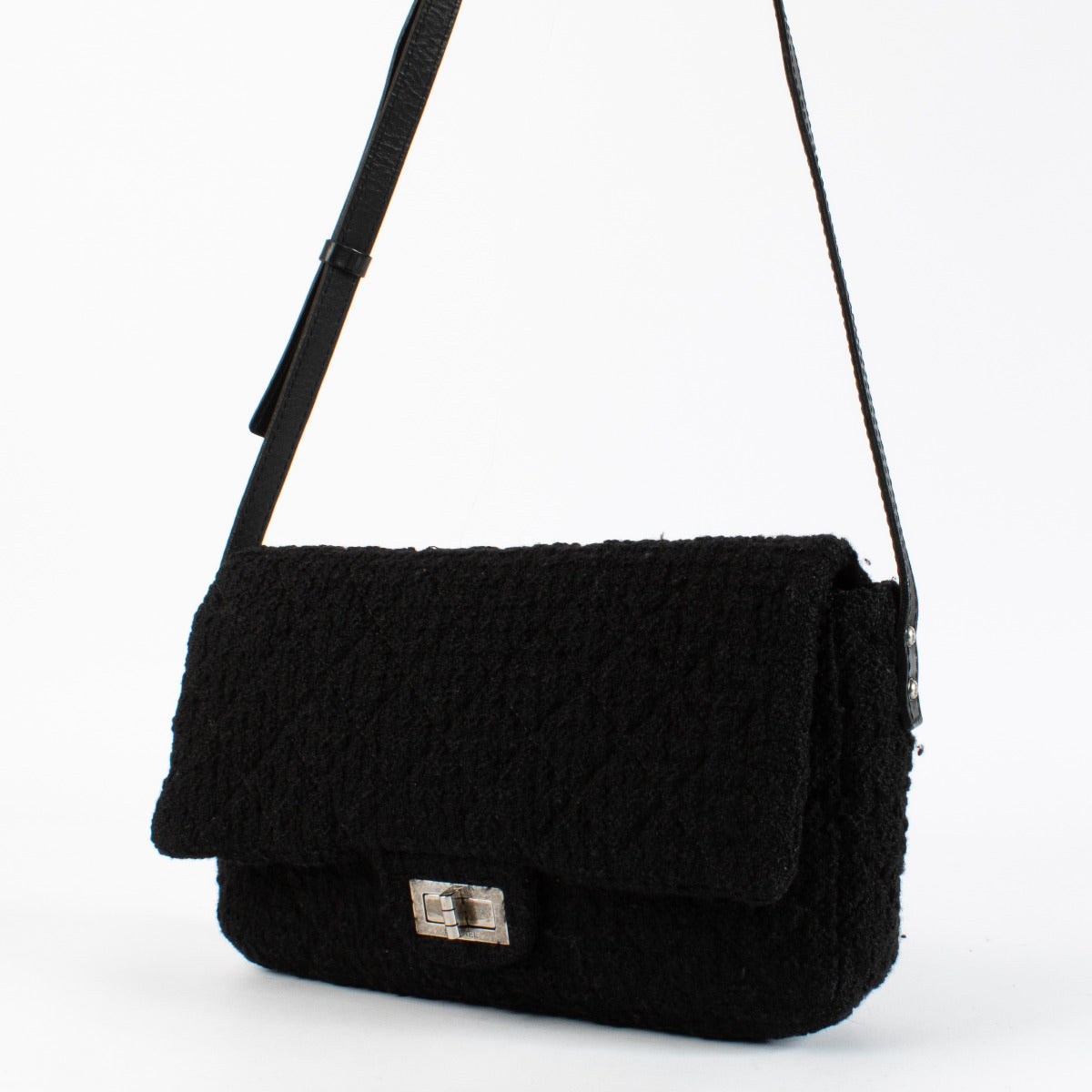 Chanel Black Tweed 2.55 Reissue Crossbody Bag