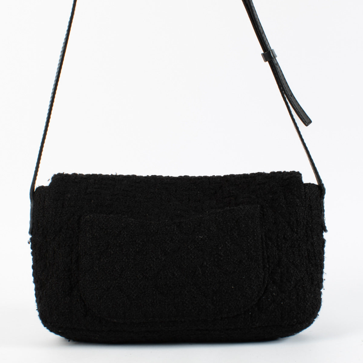 Chanel Zwarte Tweed Reissue 2.55 Crossbodytas