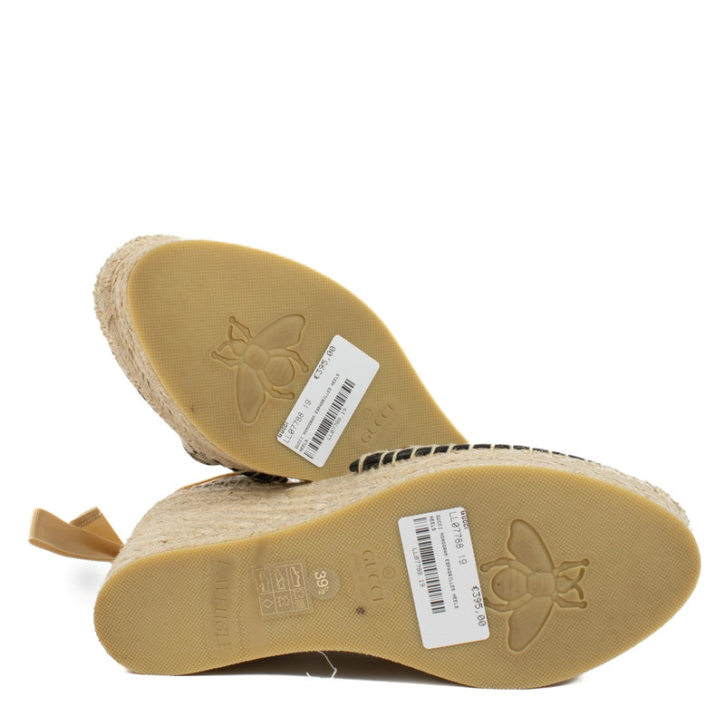 Gucci GG Marmont Pilar espadrille sleehakpumps met enkelbandje - Maat 39,5