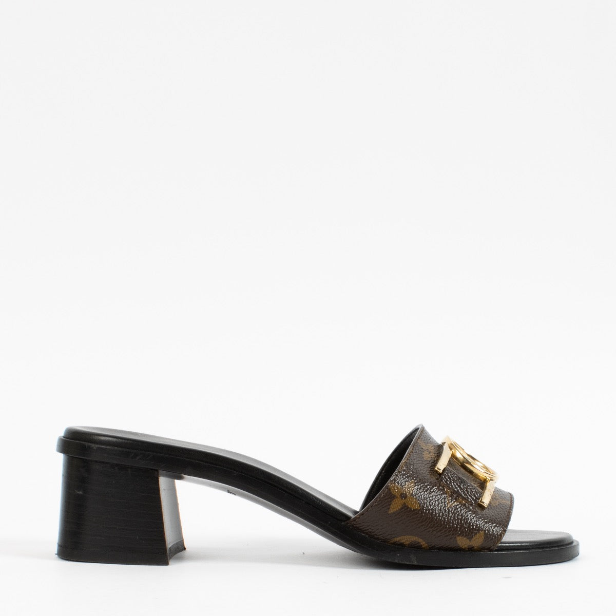 shop 100% authentic second hand Louis Vuitton Monogram Lock It Mule Sandals - Size 39 on Labellov.com