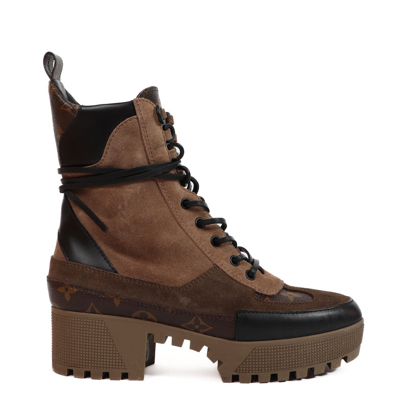 Louis Vuitton Beige Monogram Laureate Desert Boots - size 39