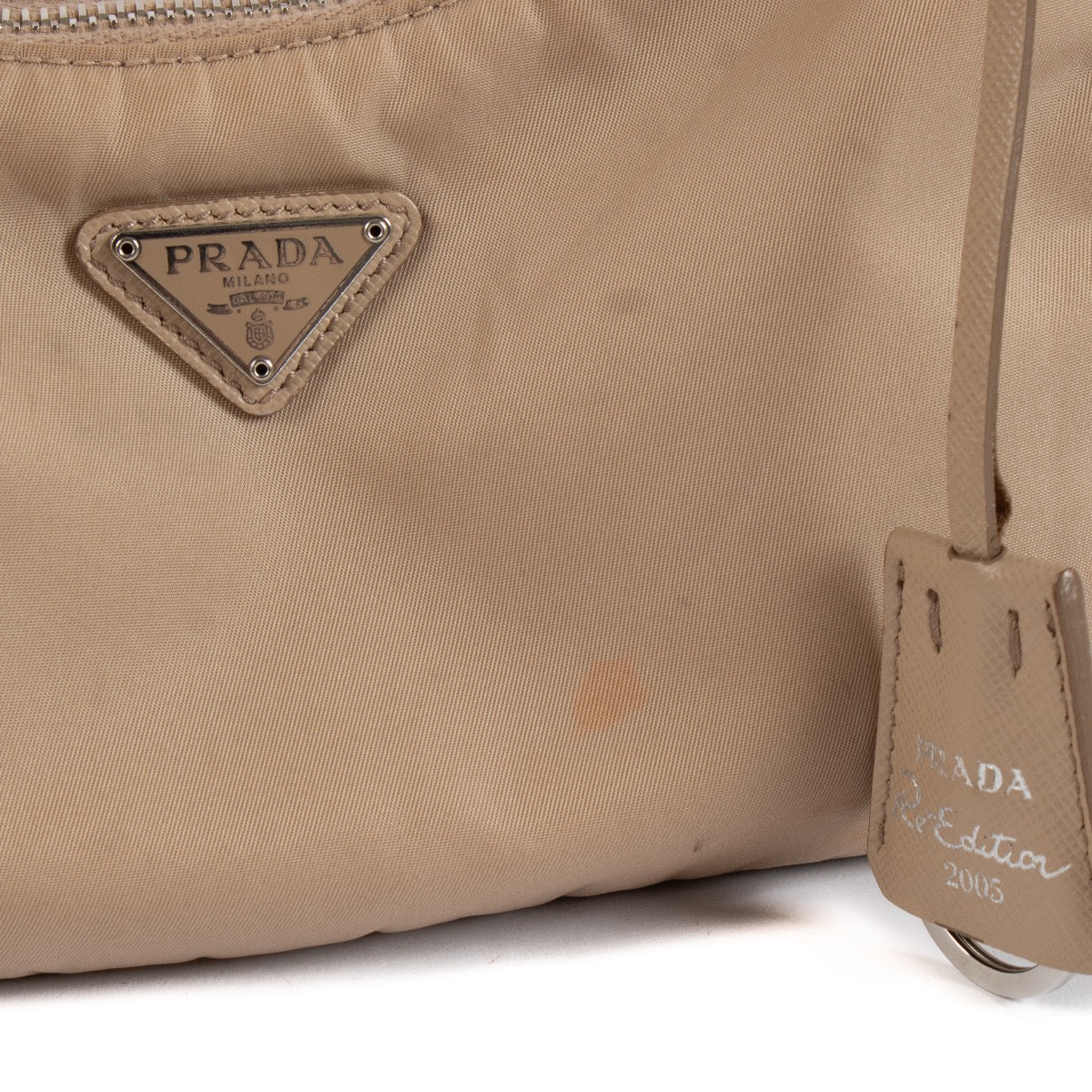 shop 100% authentic second hand Prada Beige Re-Edition 2005 Bag on Labellov.com