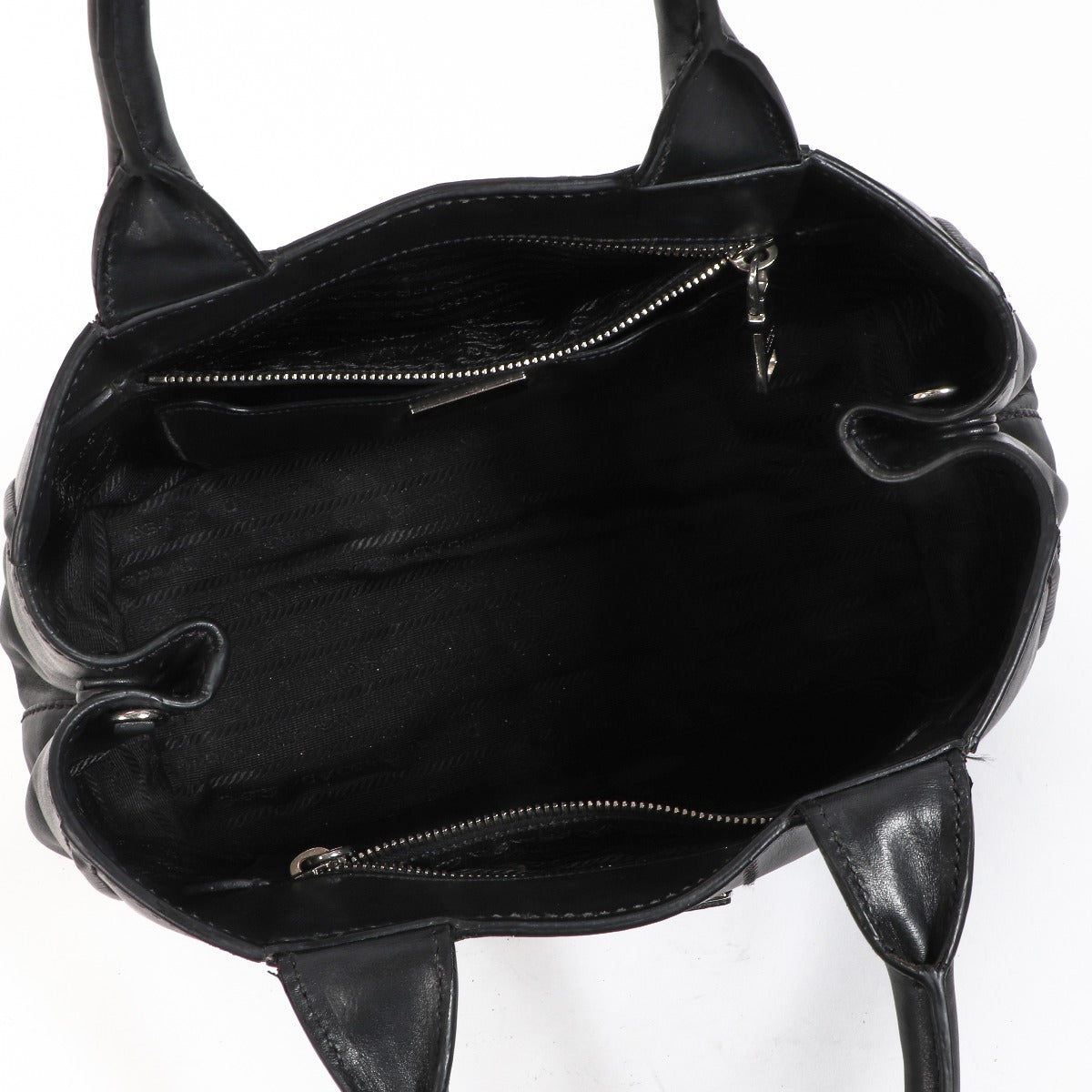 Prada Black Leather Tote Bag