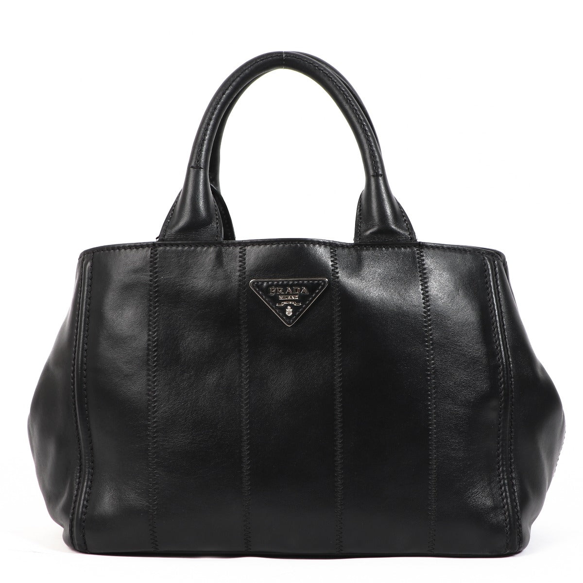 Prada Black Leather Tote Bag