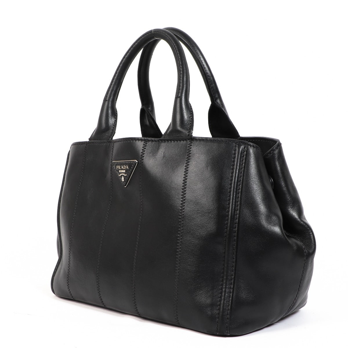 Prada Black Leather Tote Bag