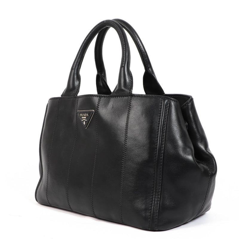 Prada Black Leather Tote Bag