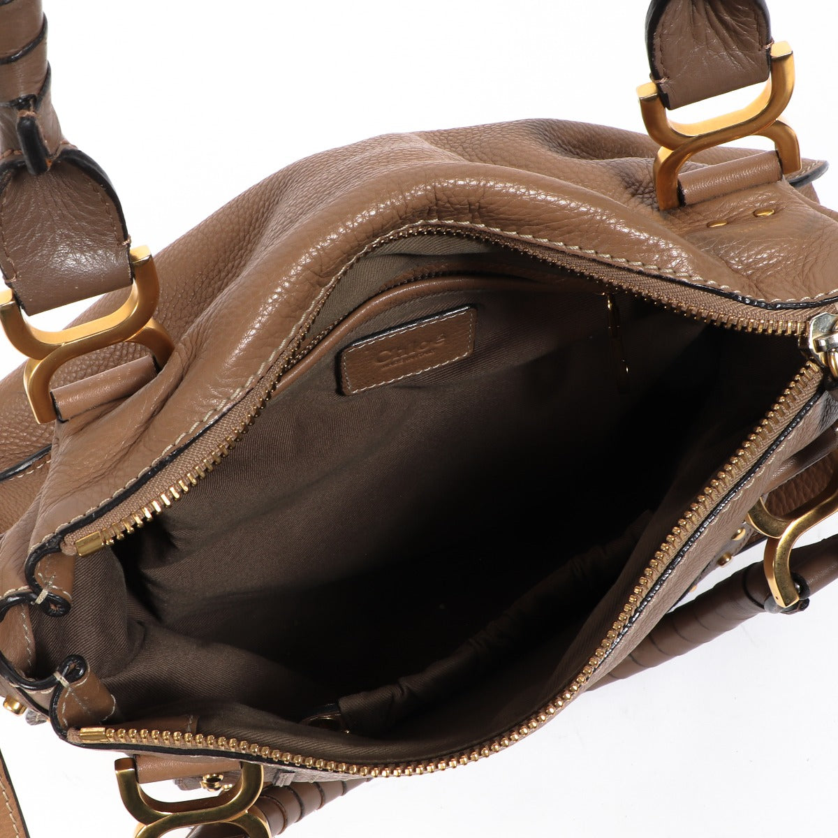 Chloé Tan Marcie Studded Double Carry Bag