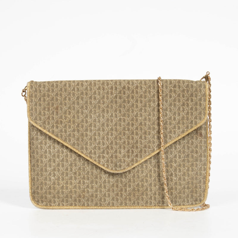 Shop the authentic pre-loved Christian Dior Gold Oblique Vintage Clutch on Labellov.com