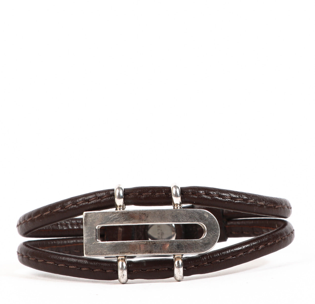 Delvaux Brown Leather Bracelet
