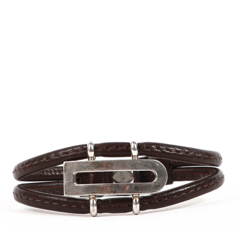 Delvaux Brown Leather Bracelet
