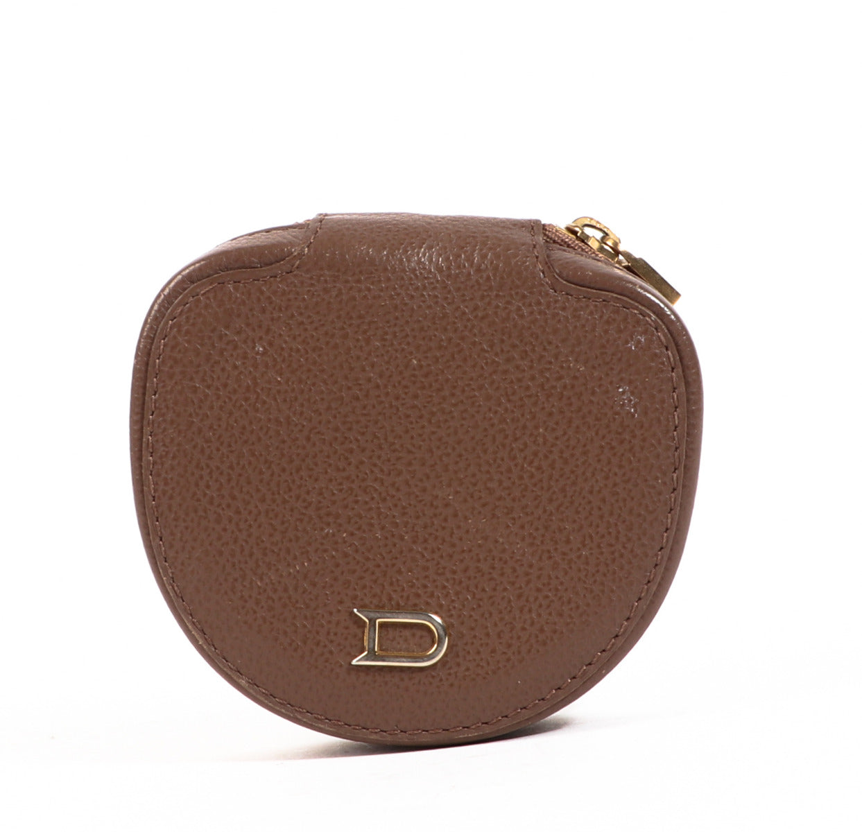 Delvaux Ecu Taupe Zip-Around Coin Wallet