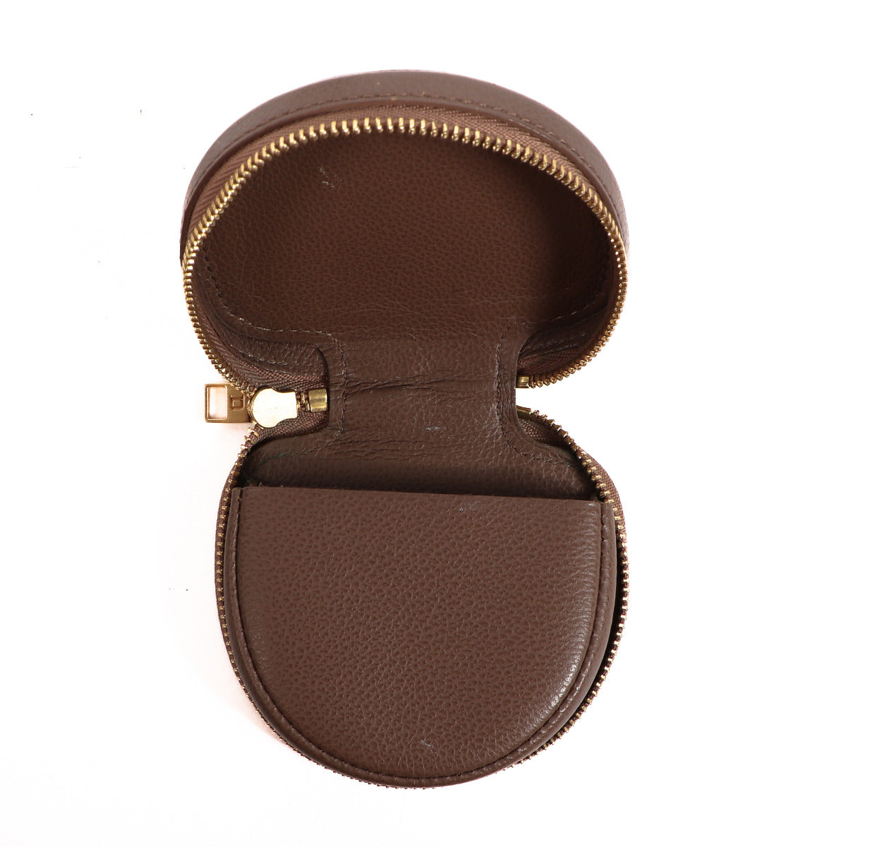 Delvaux Ecu Taupe Zip-Around Coin Wallet