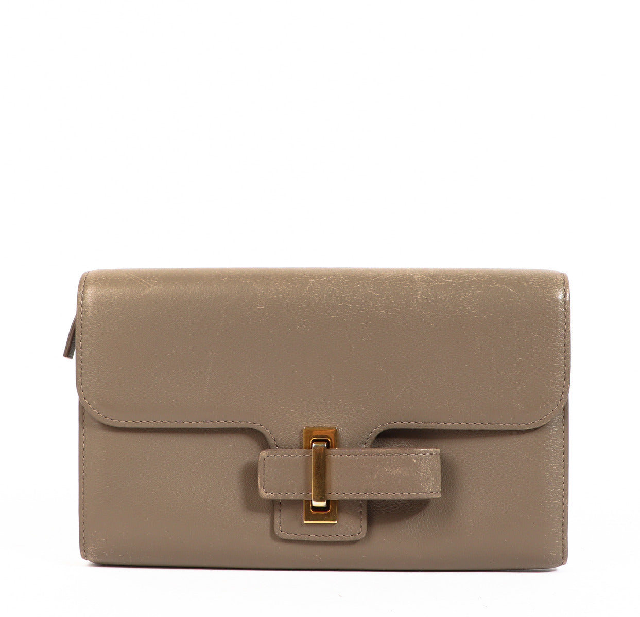 Delvaux Taupe Simplissime Leather Wallet