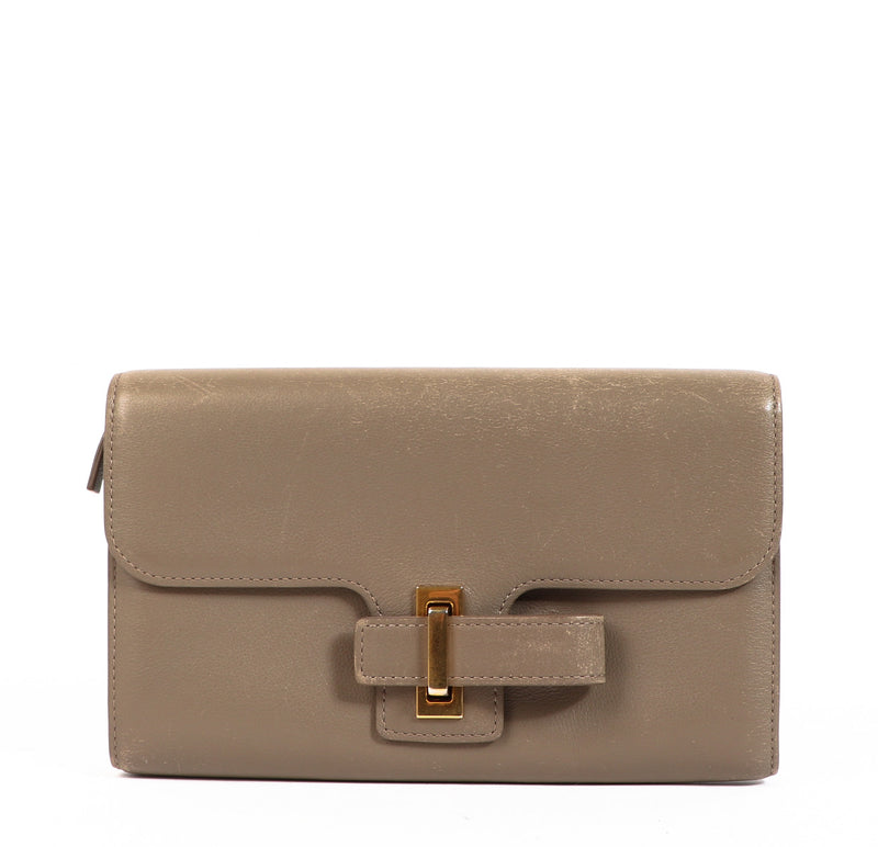 Delvaux Taupe Simplissime Leather Wallet