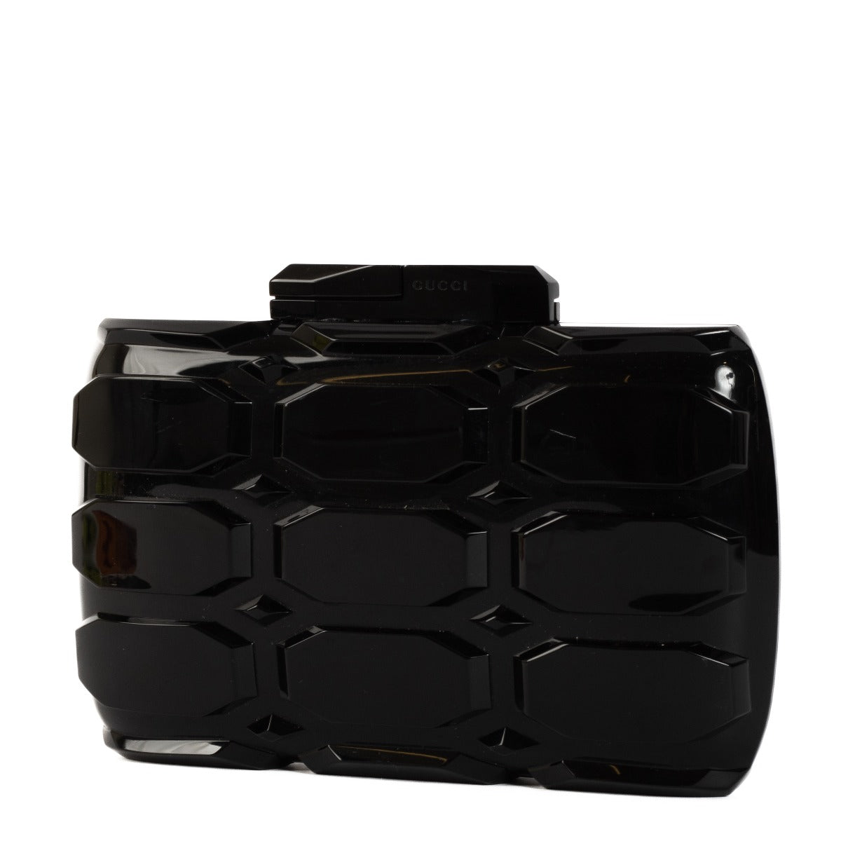 Gucci Black Plexiglass Aristographic Evening Clutch