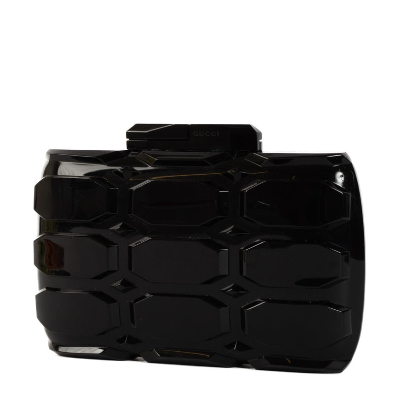 Gucci Black Plexiglass Aristographic Evening Clutch