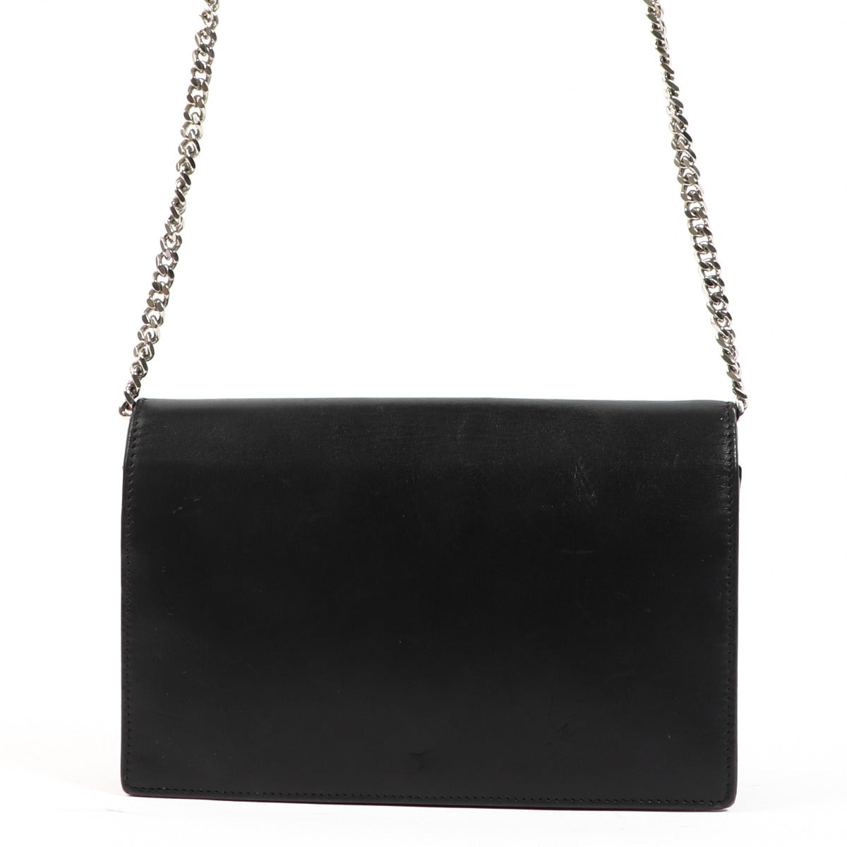 Portefeuille chaîne Saint Laurent Kate Patchwork avec pompon