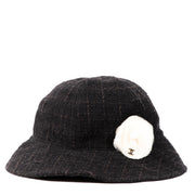 Chanel Black Tweed CC Camillia Bucket Hat