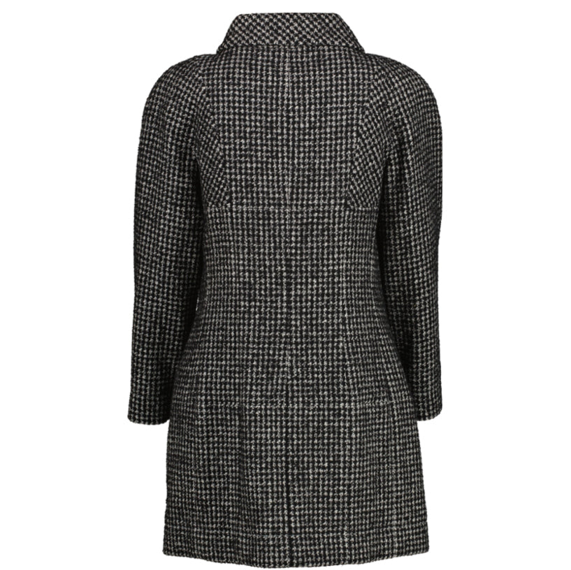 Shop an authentic second hand Chanel 2014 Black and White Tweed Long Jacket on Labellov.com