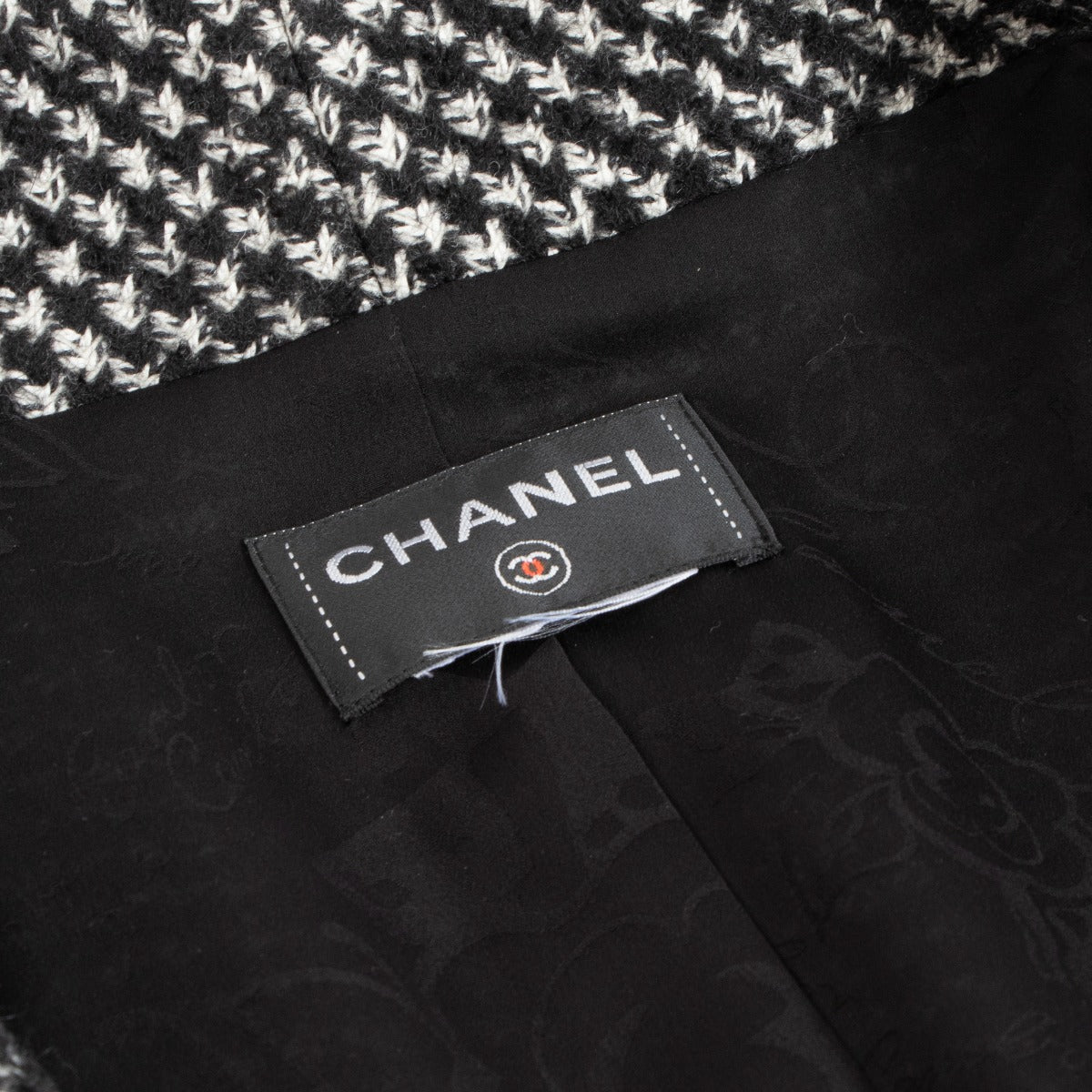 Chanel 2014 Zwart-Witte Tweed Lange Jas