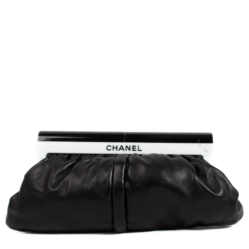 Chanel Zwarte Leren Clutch