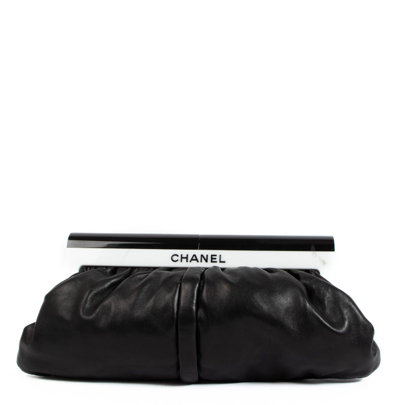 Chanel Zwarte Leren Clutch