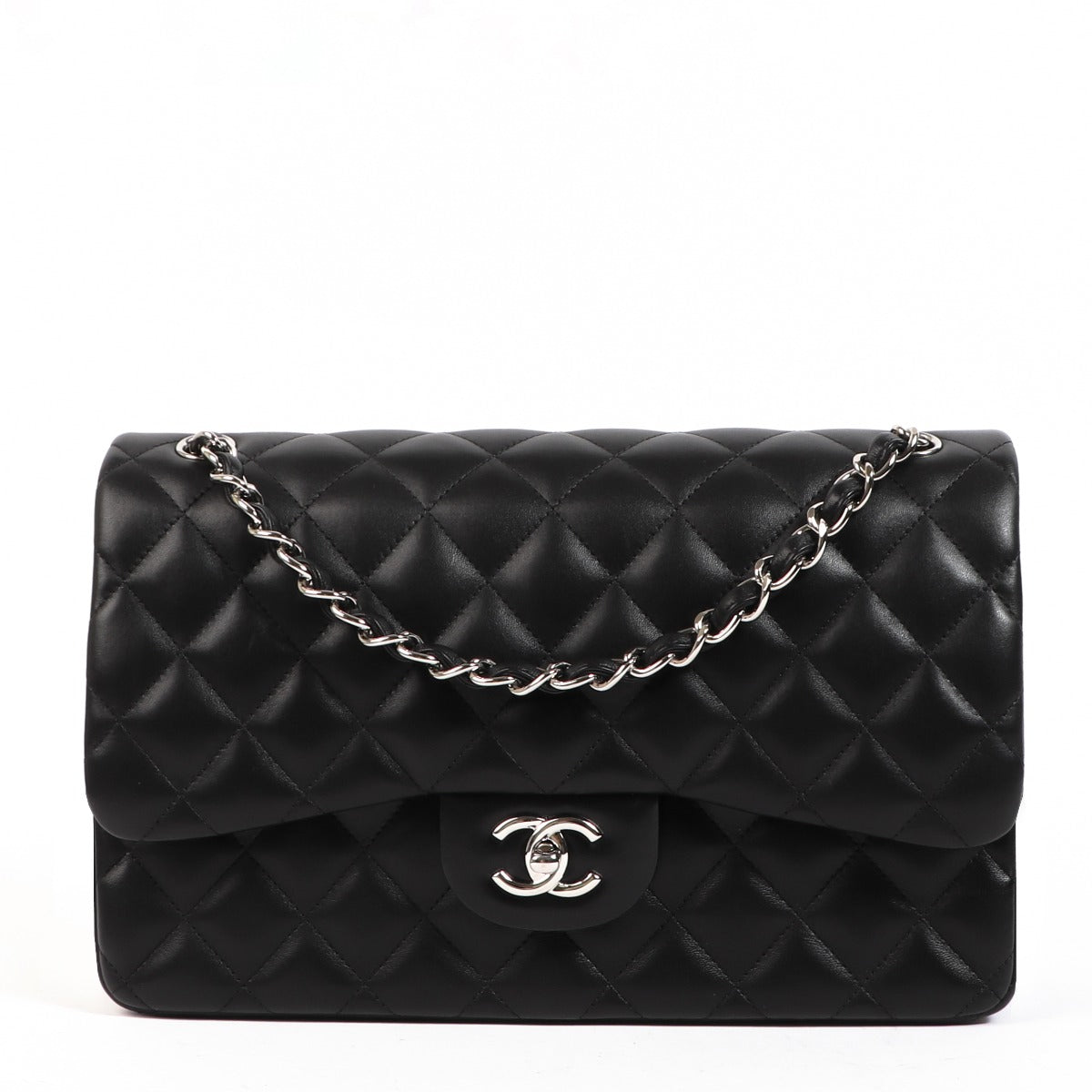 Chanel Black Lambskin Large Classic Flap Bag