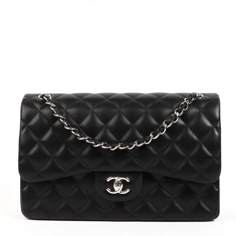 Chanel Black Lambskin Large Classic Flap Bag