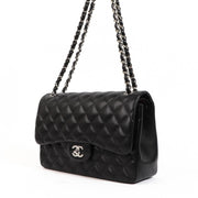 Chanel Black Lambskin Large Classic Flap Bag